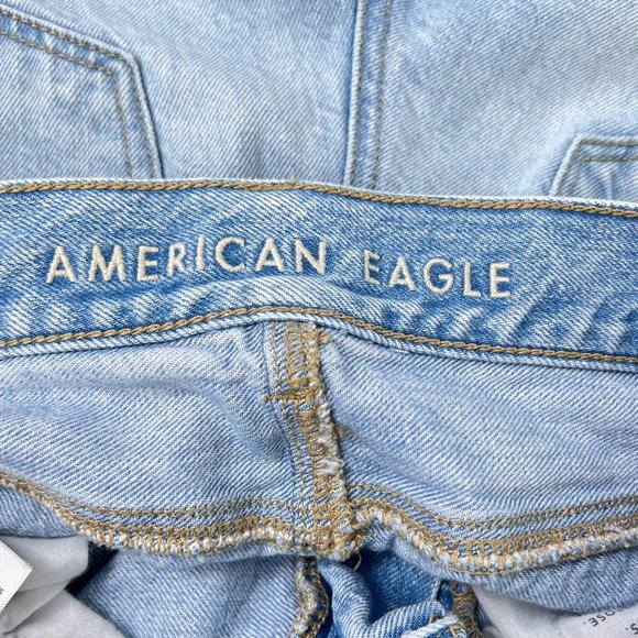 AE American Eagle Mom Jeans Distressed Destroyed Cotton Denim Size 00 Short - Picture 8 of 11